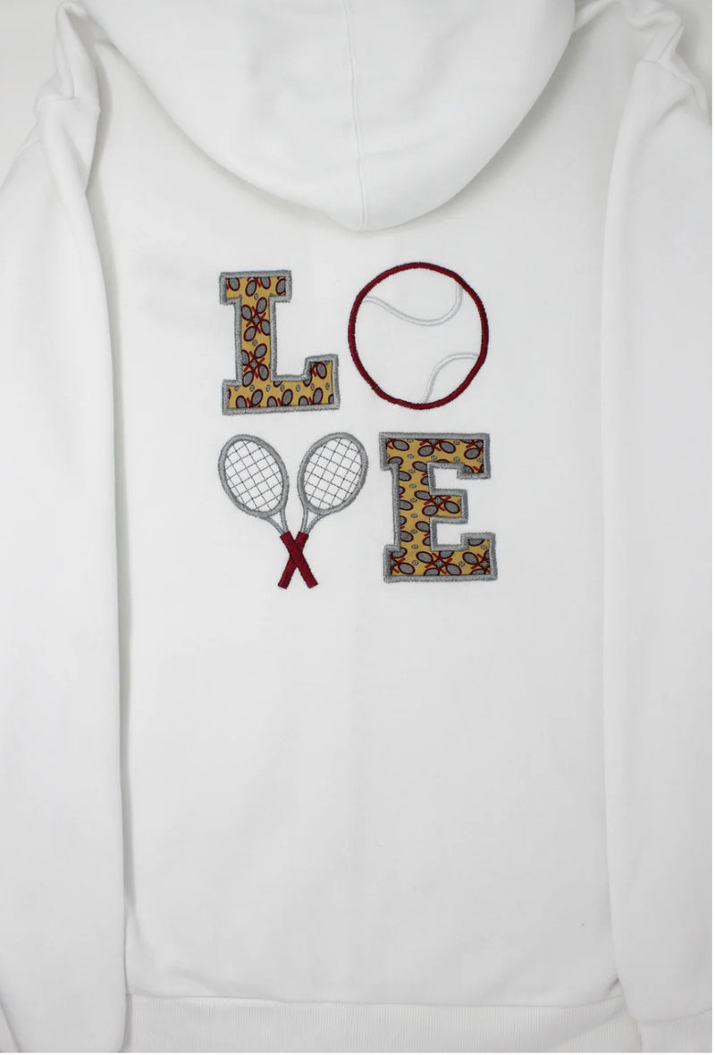 Love Tennis Zip-Up Hoodie