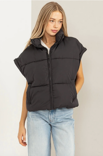 Puffer Jacket with Detachable Sleeves