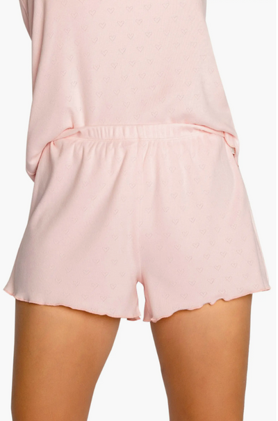 Pink Pointelle Shorts
