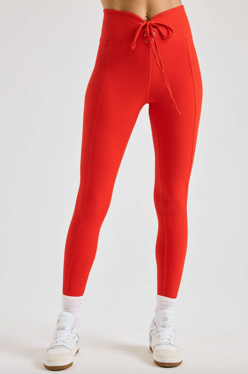 Copy of Ribbed Football Legging in Red
