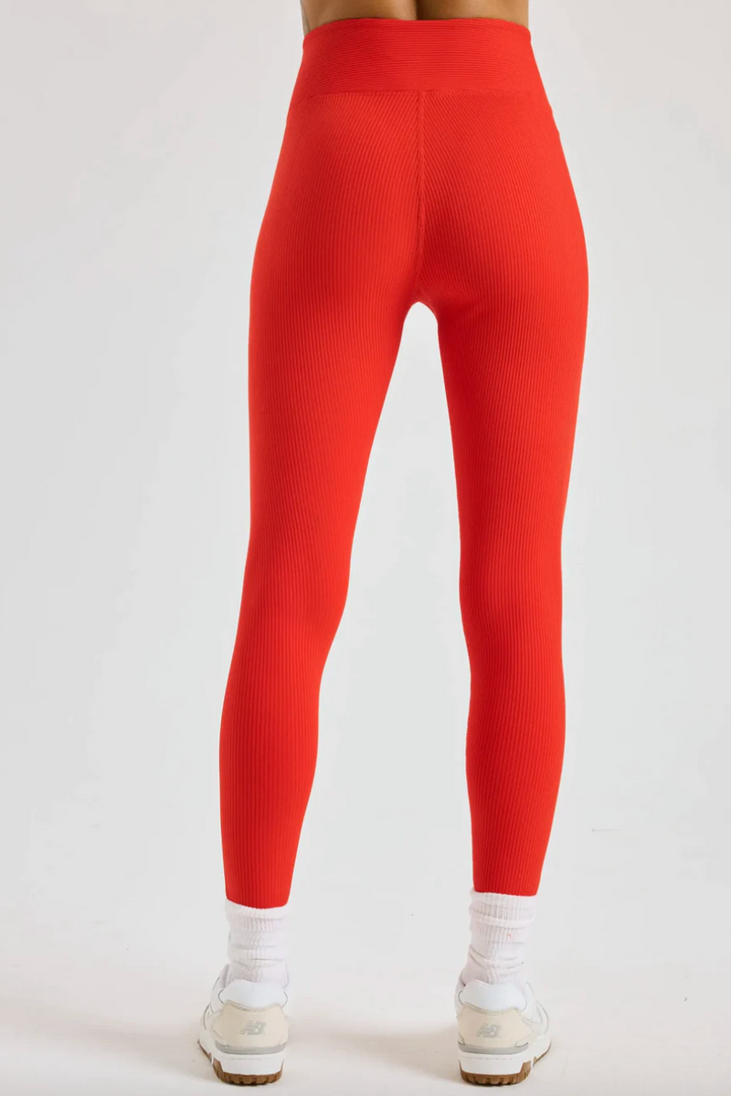Copy of Ribbed Football Legging in Red