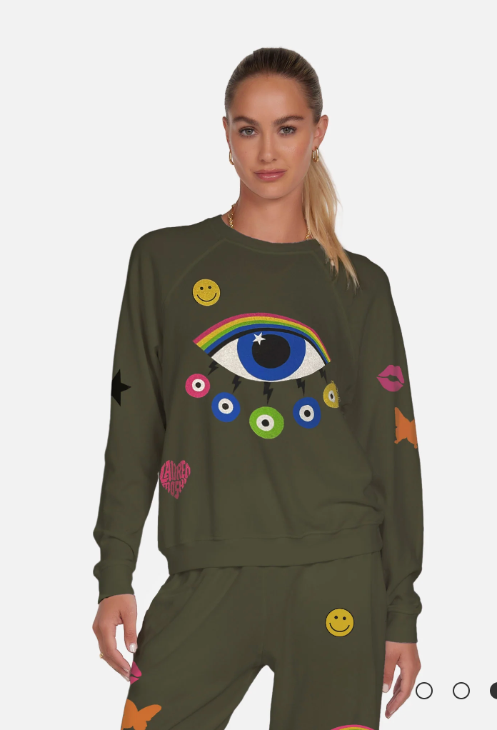 Rainbow Evil Eye Crew Neck