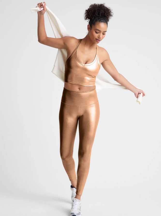 Liquid Foil Copper Leggings
