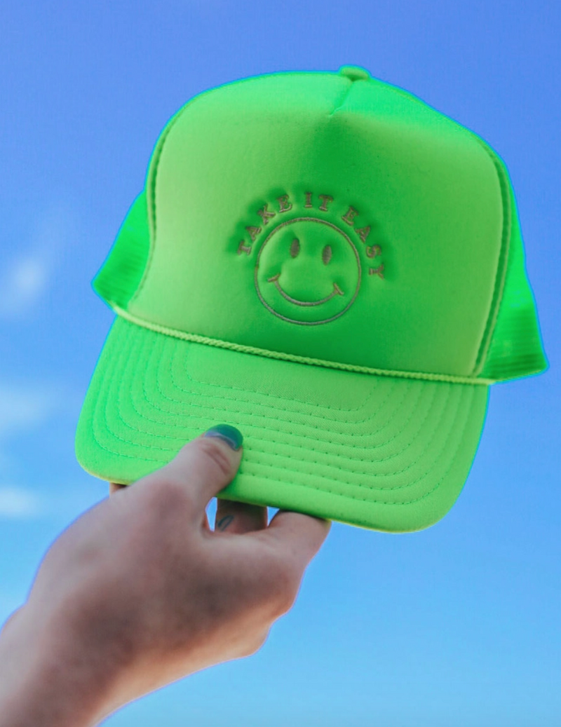 Take It Easy Hat in Neon Green